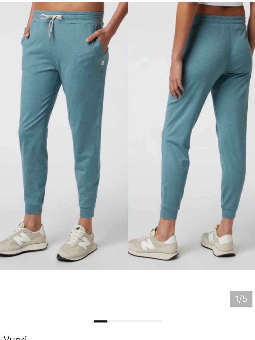 Vuori Women’s Iron Heather Blue Performance Joggers Large
